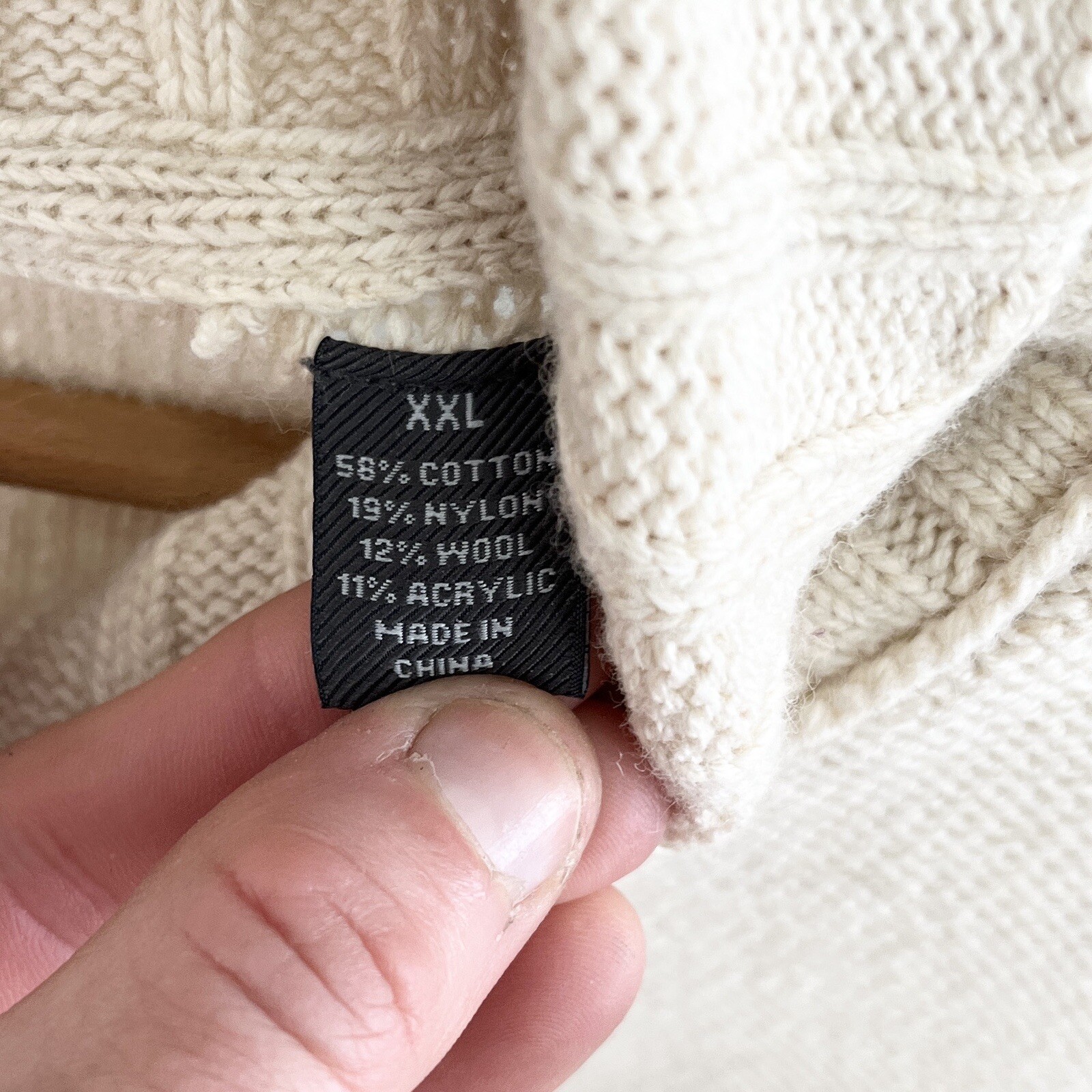 John Bartlett Consensus Shawl Neck Ivory Wool Ble… - image 2