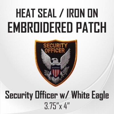Security Officer w/ White Eagle Embroidered Patch (3.75'' x 4'')