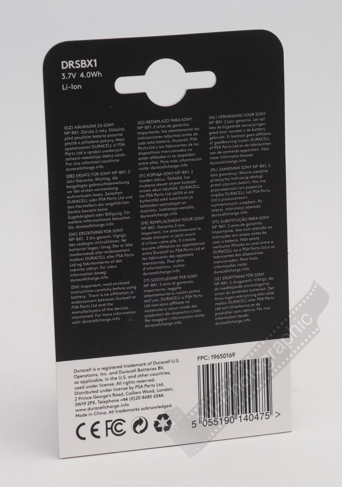 Duracell DRSBX1 (Sony NPBX1) Rechargeable Battery New UK Stock