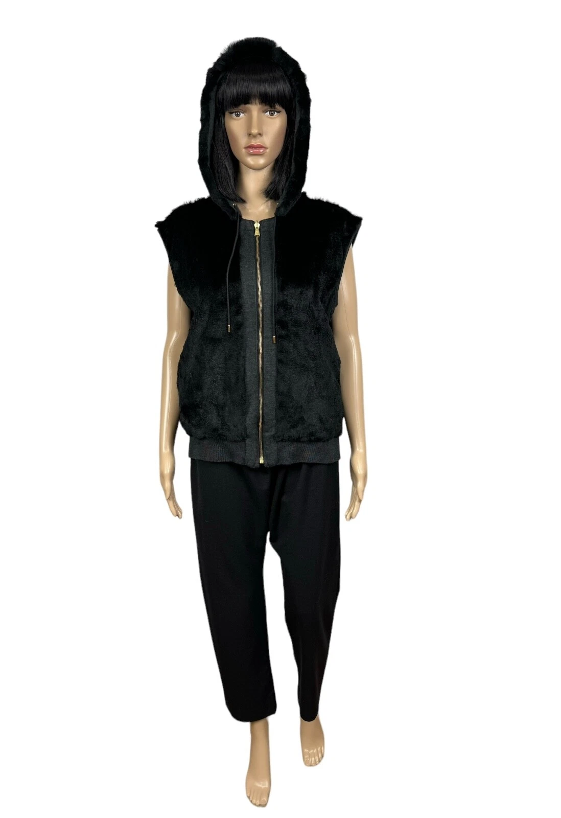 LOUIS VUITTON（LV） Gilet reversibile Louis Vuitton in pelliccia di coniglio cashmere seta taglia L