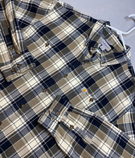 Carhartt Heavy Flannel Shirt Shacket Mens XL  Plaid Button Up Work Relaxed Fit