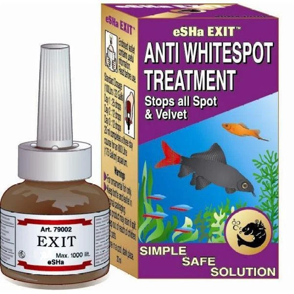 eSHA Exit Whitespot Aquarium Fish Tank Treatment Cure Ich Velvet 20ml 180ml 50ml