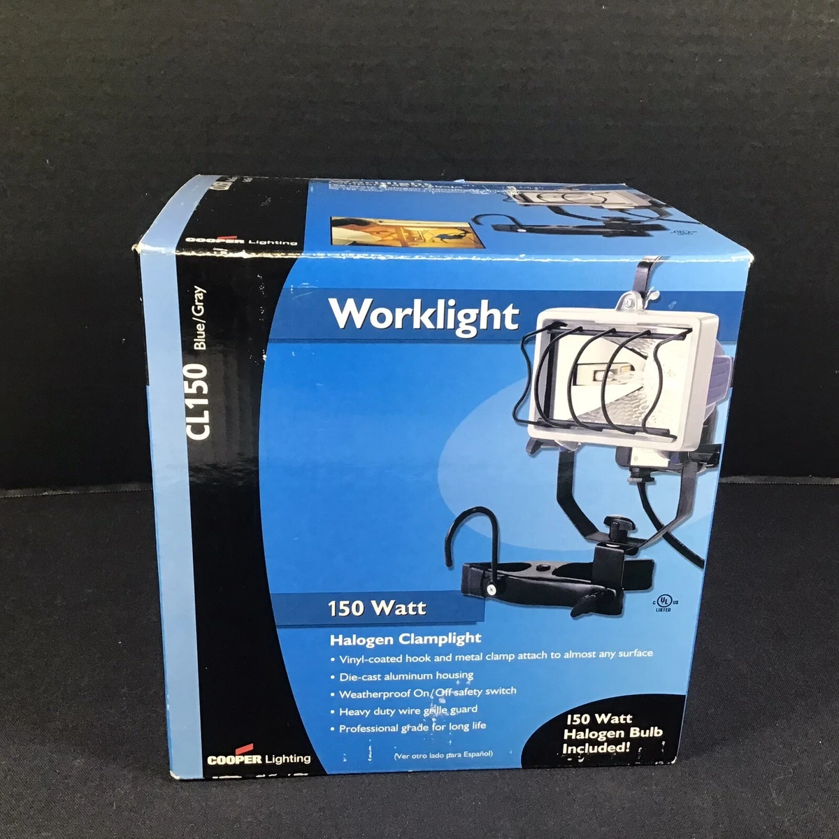Cooper Lighting 150 Watt Corded Work Halogen Clamplight 120V 60Hz CL150 R29 NEW