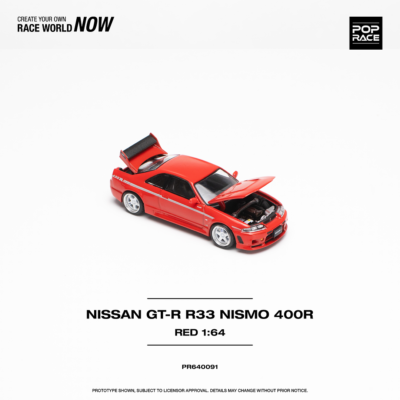 1:64 Pop Race Nissan Skyline GT-R R33 Nismo 400R Red PR64-91