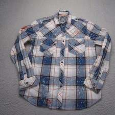 Affliction Shirt Mens L Snap Button Up Motorcycle Biker MMA Grunge Y2K