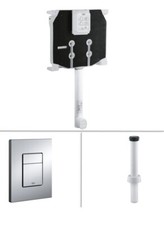 CASSETTA WC SCARICO INCASSO GROHE CON PLACCA SKATE CROMO+CANOTTO