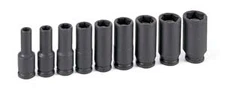 Grey Pneumatic 1209DG 3/8" Drive 9 Piece Deep SAE Magnetic Impact Socket Set New