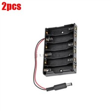 2Pcs 6Xaa 6Xaa 6 Aa 9V Battery Holder Box Case Wire Dc 5.5 2.1MM Plug New Ic ip