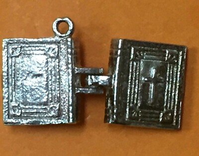 Charme Vintage Argent 925 - Bible Ouverte HMK - Poids 3.4g - 2.1cm - Occasion Bon état