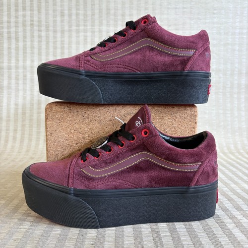 Vans Women Disney Old Skool Stackform Poison Apple Red Velvet Chunky Shoe Size 7 - Picture 2 of 20