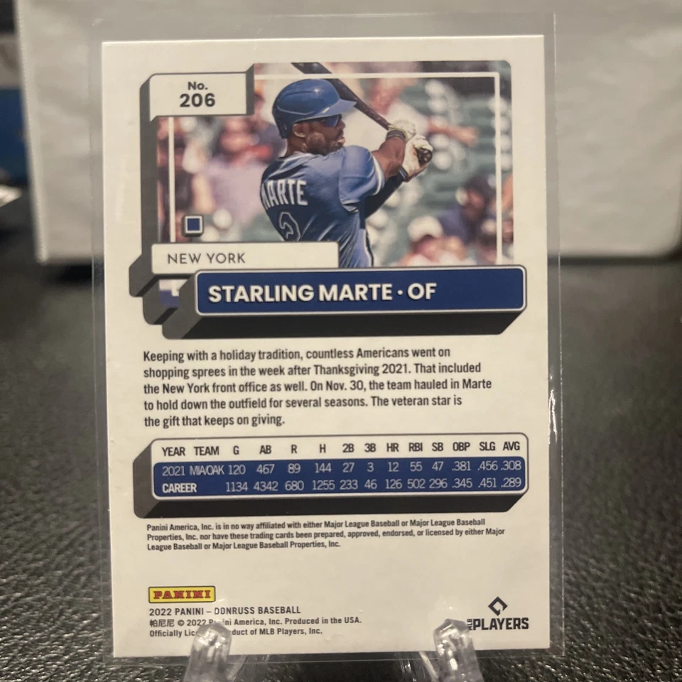 2022 Donruss Baseball Starling Marte LIBERTY #206 New York Mets  - Image 2 of 2