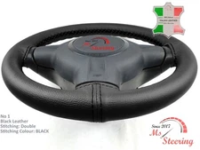 FOR CHRYSLER PACIFICA 04-08 BLACK LEATHER STEERING WHEEL COVER, SELECT BELT 2