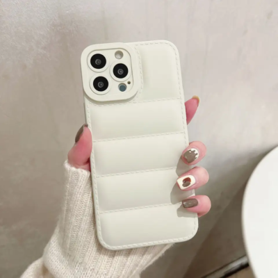 Puffer Pastel Jacket Style Cover Case For iPhone 14 14 Pro