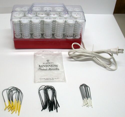 Vintage Clairol Style Setter Hot Curlers Rollers Set with Clips ~ Model C-20-1