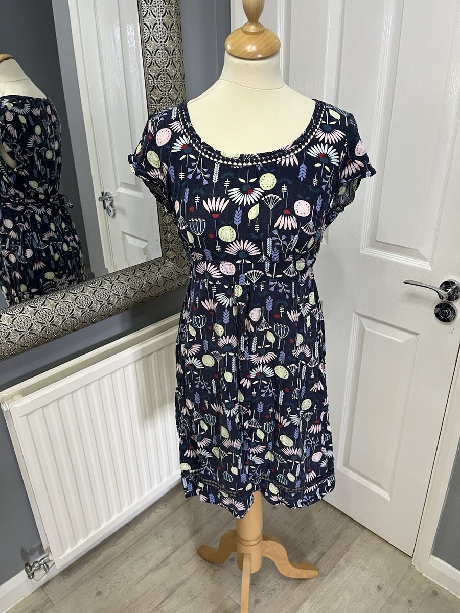 Ladies Size 12 Mantaray Dress With Tie Waist UK