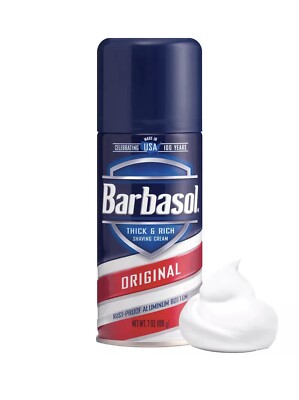 Barbasol Thick & Rich Shaving Cream Original Rust-Proof Aluminum Bottom 7 Ounce