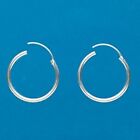 Hoop Earring, 1 Pair .925 Sterling Silver 25mm Round Hoop Earrings *