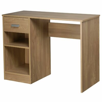 Holz Büro Schreibtisch 1 Schublade Computer Laptop Heim Arbeitszimmer Schreiben Studententisch Eiche