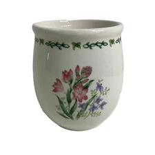 Thomson Pottery “Floral Garden” Utensil Holder MW/DW Safe 5”H x 4”W