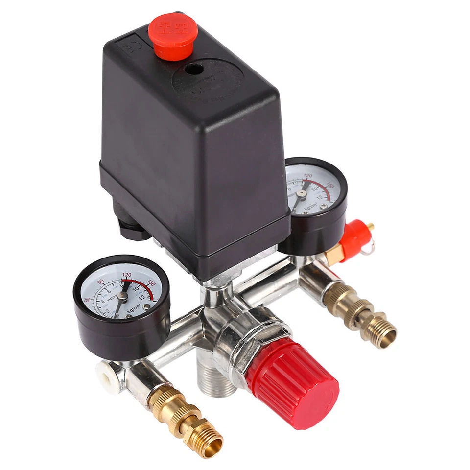 90-120PSI Air Compressor Pressure Switch Control Valve Manifold Regulator Gauges - image 2 of 4