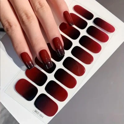 16 Strips Nail Art Stickers Self-Adhesive DIY Wraps Full Cover Gel Polish (CS61)