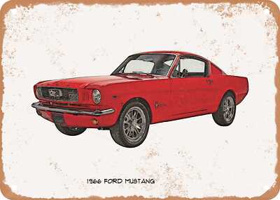 Plaque Métal Décorative Ford Mustang Fastback – Style Vintage, Neuve