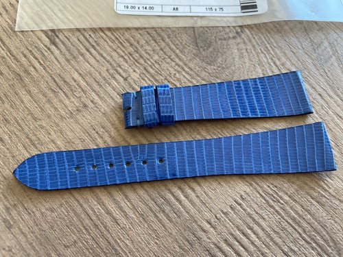 NEW CUSTOM Camille Fournet BLUE LIZARD watch strap size 19/14 GREAT DEAL!!!