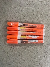 Lot of 5 Sharpie Water-Based Poster Paint Marker Fine Point Fluorescent Orange