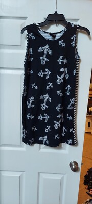 Exist Sports Line T-Shirt Tank Dress Sz Small Black White Slvless Double  Sided | eBay