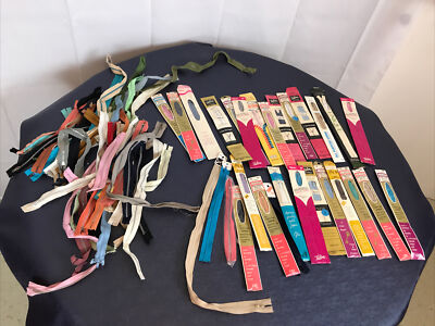 #ad Mixed Lot of 80 Vintage Coats and Clark Zippers Assorted Sewing Accessories $41.96