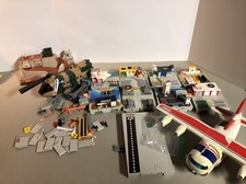 Vintage Micro Machines Playset Lot Motel Car Wash Police Fire Toll Airplane