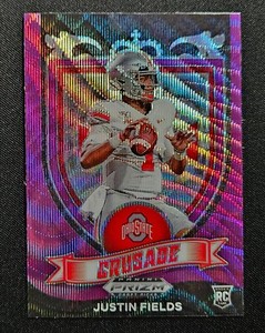 JUSTIN FIELDS RC 2021 Prizm Draft Picks Crusade Purple Wave #163 Rookie SP