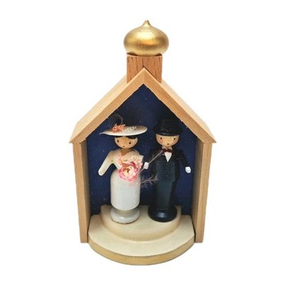 Braut mit Blumen Flachshaarfiguren - FLADE Wildner Miniatur Erzgebirge NEU & OVP