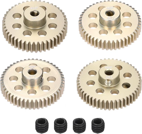 4Pcs 48P Pinion Gear Set 45T 46T 47T 48T for 3.175 mm Shaft Aluminium Alloy Pini
