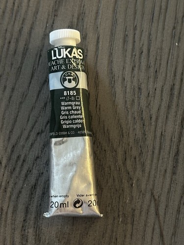 LUKAS, Gouache Paint, 20 ML Tube, Warm Grey Color