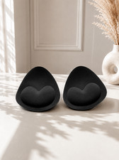 Brand New 2 x Sticky Reusable Bra Inserts Waterproof Swim & Push-Up | Black BNWT