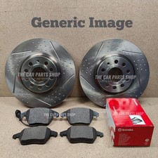 FOR PORSCHE MACAN 3.0 S 2014+ 95B REAR DIMPLED SLOTTED DISCS 330MM + BREMBO PADS