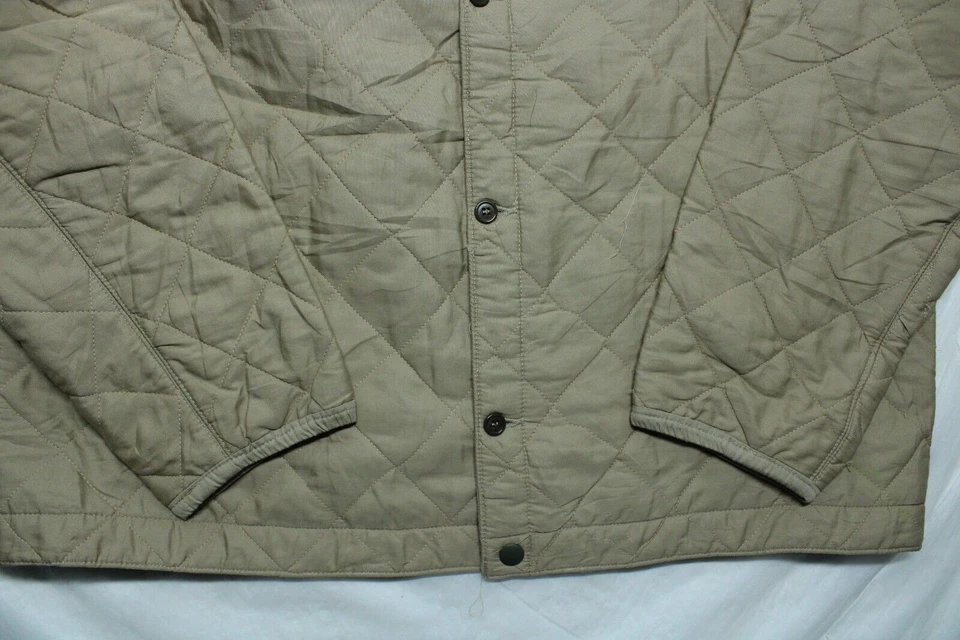 Chaqueta Forrada Militar Italiana Para Hombre XL Beige Botón Acolchada Gino Giusti De Colección Foto 3 de 4
