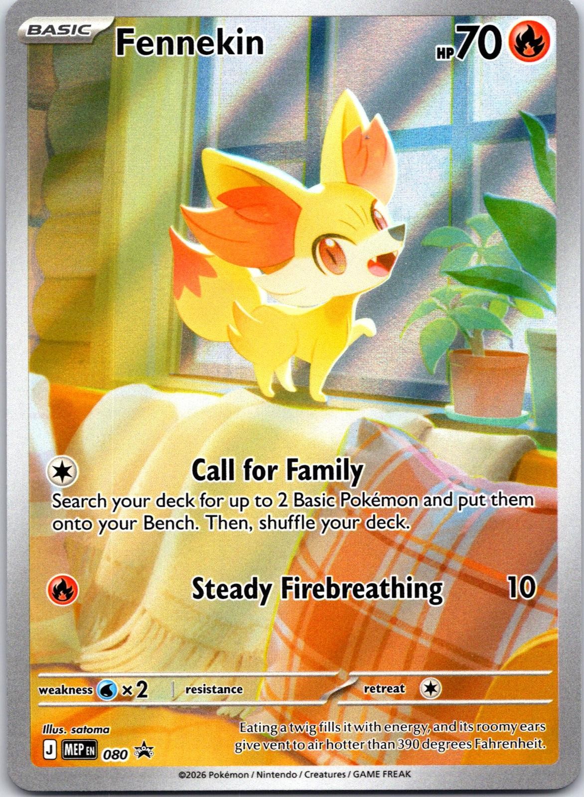FENNEKIN POKEMON ME: MEGA EVOLUTION PROMO 080 PROMO HOLO LIGHTLY PLAYED