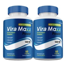 ViraMaxx Power Capsules, Max Strength, Vira Maxx Natural Supplement (2 pack)
