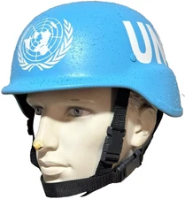 UN HELMET United Nations Peacekeepers Blue With Logo - REPRODUCTION