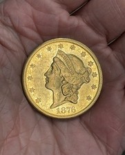 1876-CC Liberty Head Double Eagle $20 Dollar Gold Carson City Mint Type Coin