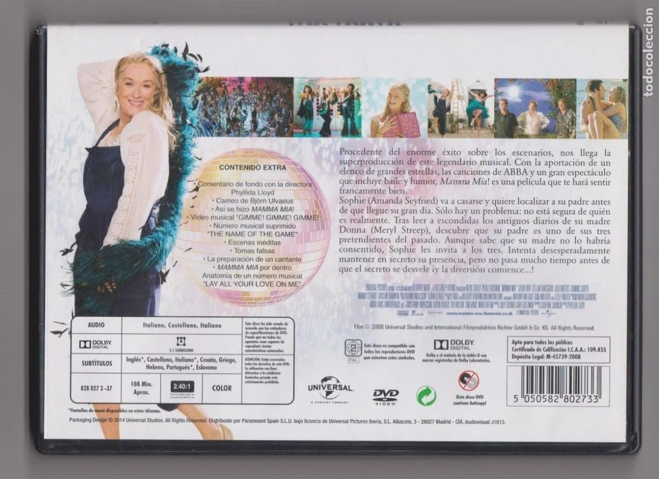 MAMMA MIA DVD LA PELICULA - Imagen 2 de 2