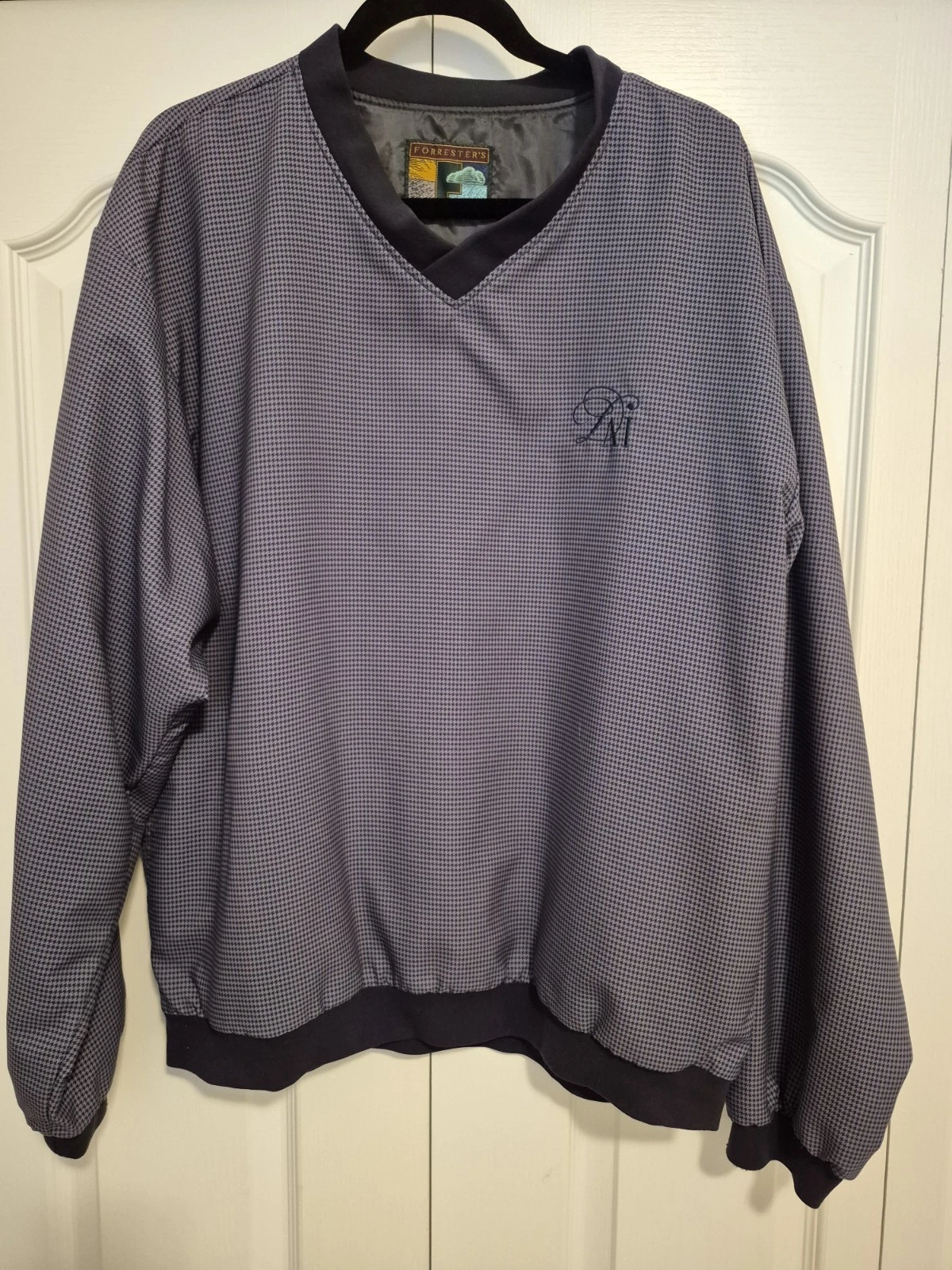 Vintage Forrester's Men’s L Golf V Neck Pullover Pockets Windbreaker Made In USA