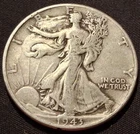 1943 USA Half Dollar 50 Cents- .900 SILVER - Walking Liberty