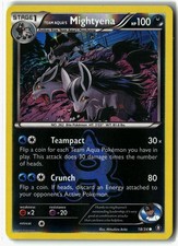 2015 Team Aqua's Mightyena ⭐️ 18/34 Reverse Holo Common Double Crisis Pokemon MP