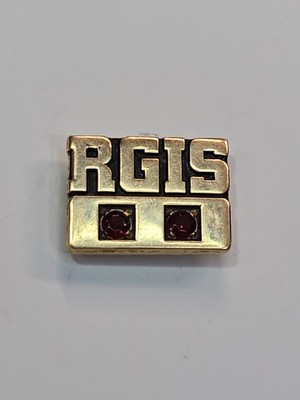 RGIS Employee Tie Tack Pin Retail Grocery Inventory Specialists 2 Rubies