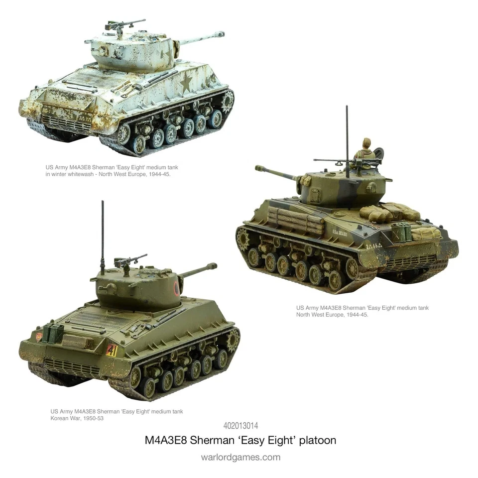 Warlord Games Bolt Action WWII M4A3E8 Sherman Easy Eight Platoon Tank 1:56 Milit - Image 4 of 4