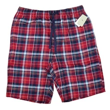Tommy Bahama Cotton Flannel Plaid Button Fly Drawstring Men's Lounge Shorts NWT