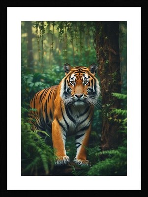 Soft Tiger Framed Wall Art Poster Canvas Print Picture